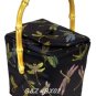 BX02 - Black Chinese 'Take-Out-Box' Shape Handbags(Dragonfly Brocade)