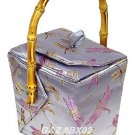 BX02 - Silver Chinese 'Take-Out-Box' Shape Handbags(Dragonfly Brocade)