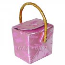 BX02 - Light Pink Chinese 'Take-Out-Box' Shape Handbags(Dragonfly Brocade)