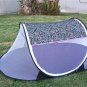 babycamp02 - Black/Blue Floral Brocade - 'I Frogee' Foldable Baby Tent