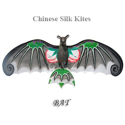 Medium Silk Bat Kite - Black - Chinese Kites