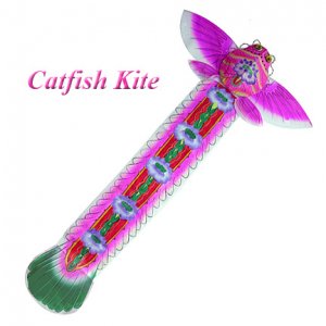 Large Silk Catfish Kite - Pink