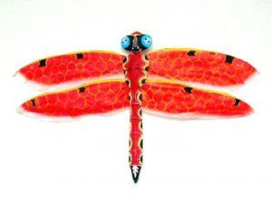 Mini Silk Dragonfly Kite - Red - Chinese Kites