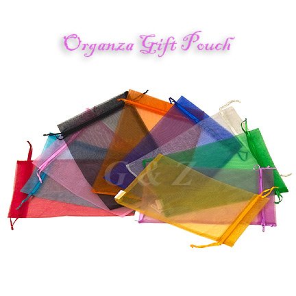 Medium Drawstring Sheer Organza Gift Bags (By Dozen)