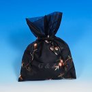 Black Mini Pull-Close Pouch(Floral Embroidery Fabric)