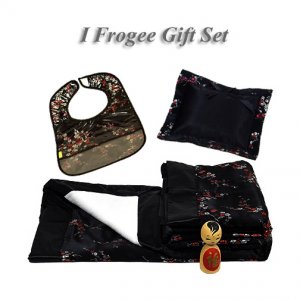Black w/Red & Silver Cherry Blossom Brocade - I Frogee Gift Set