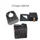 Black Chili Flower Brocade - I Frogee Baby Gift Set