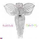 2 Flat Chinese Gold Fish Kites For Coloring & Flying
