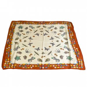 DFJ009 Large Square Chinese Silk Scarf - Jewelry Pins