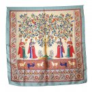 DFJ015 Large Square Silk Scarf - 4 Ladies,Tree & Birds