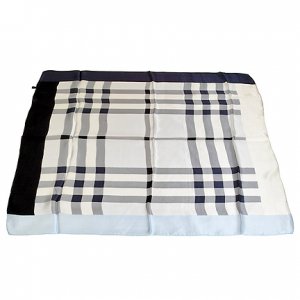 DFJ002 Large Square Silk Scarf - Uni-Sex - Black/Blue