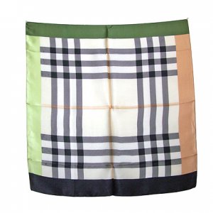 DFJ002 Large Square Silk Scarf - Uni-Sex - Black/Green