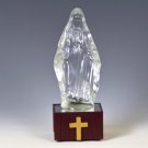 Clear Glass Virgin Mary Statue with Music Box & Light