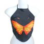 Black Silk Chinese Halter Tops (DU DOU) With Large Butterfly Print