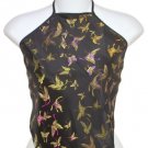 Chinese Butterfly Brocade Halter Tops - Black - 1 Size Fits Most (DU DOU)