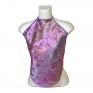 Chinese Butterfly Brocade Halter Tops - Light Purple - 1 Size Fits Most (DU DOU)
