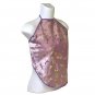 Chinese Dragonfly Brocade Halter Tops - Light Purple - 1 Size Fits Most (DU DOU)