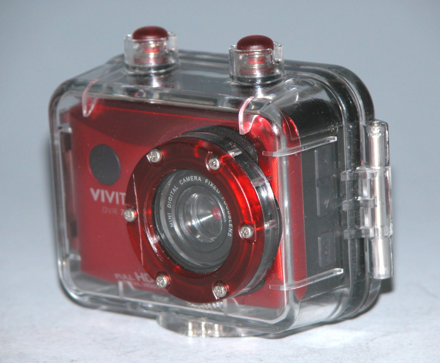 Vivitar DVR 786HD Camcorders Sport 720 Pixels Camera with Camera Housing - Red