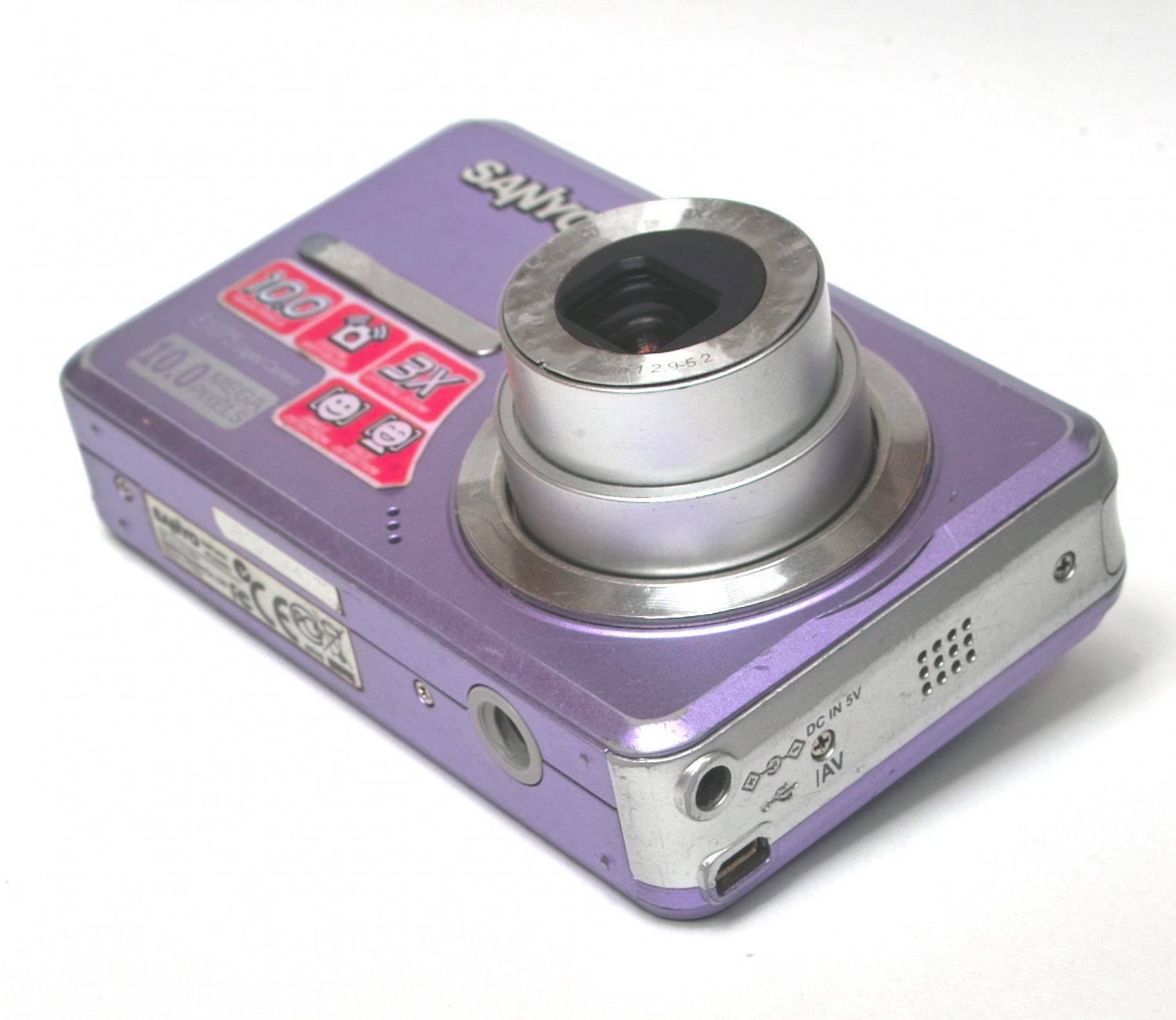 Sanyo VPC E1075 10.0MP Digital Camera Purple 4773