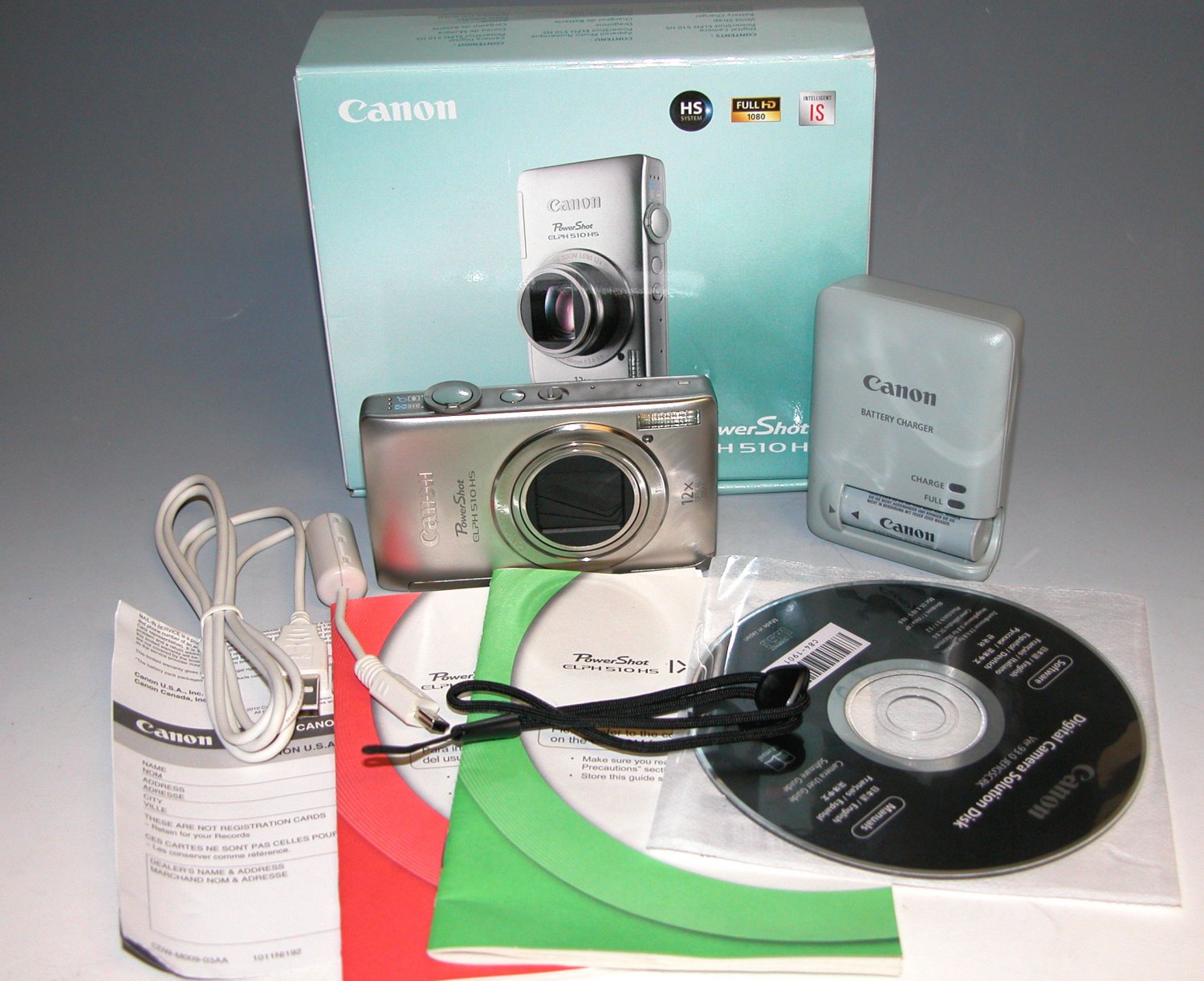 Canon PowerShot ELPH 510HS 12.1MP Digital Camera Silver 0413