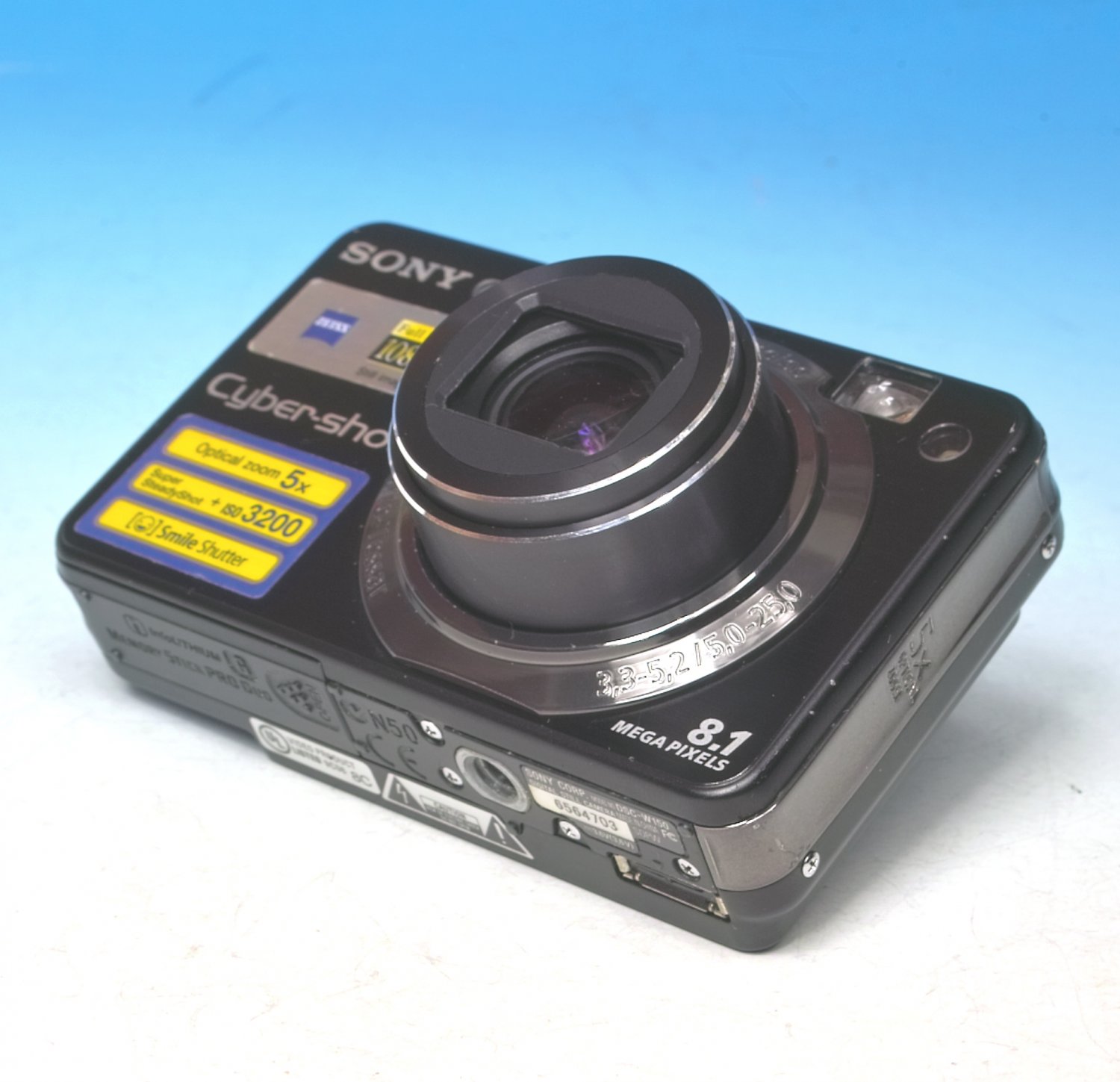 Sony Cybershot DSCW150 8.1MP Digital Camera Black 4703