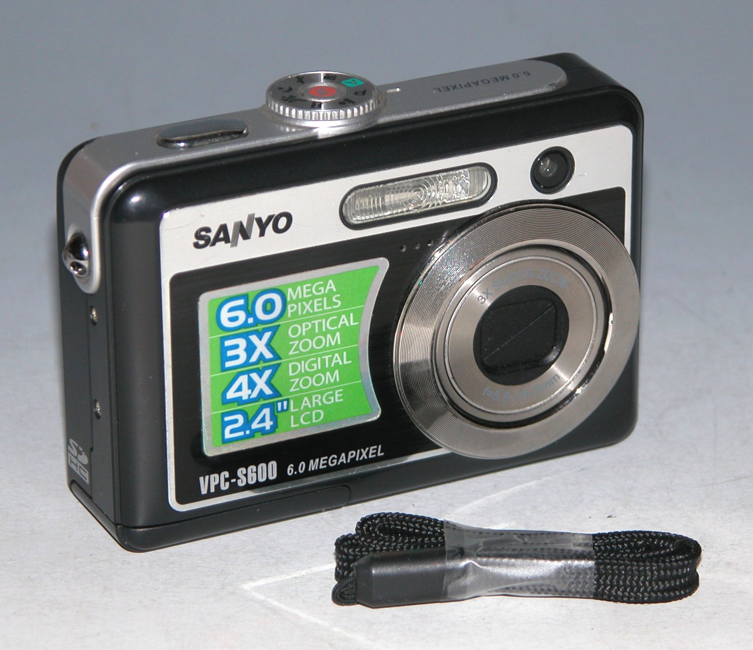 Sanyo Xacti VPC-S600 6.0MP Digital Camera - Black #1064