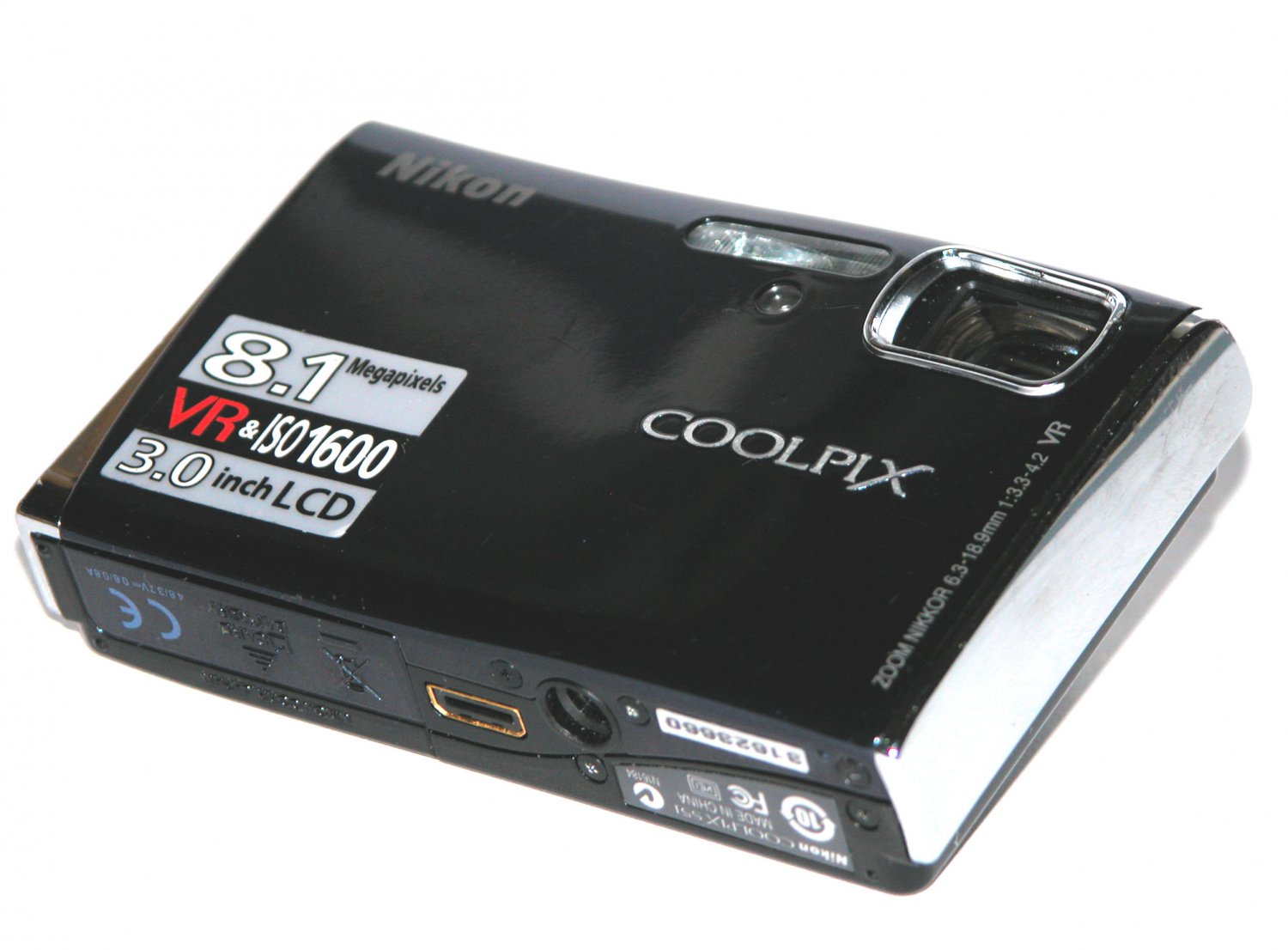Nikon COOLPIX S51 8.1MP Digital Camera Blue 3660