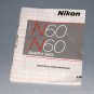 Nikon N60 Quartz Date 35mm Film Camera Instruction Manual (English)