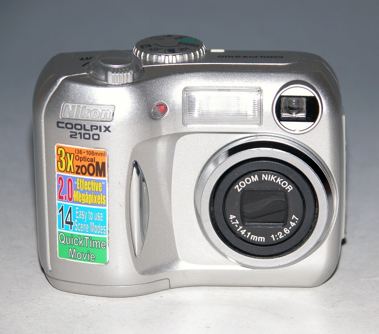 Nikon COOLPIX 2100 2MP Digital Camera - Silver #1343