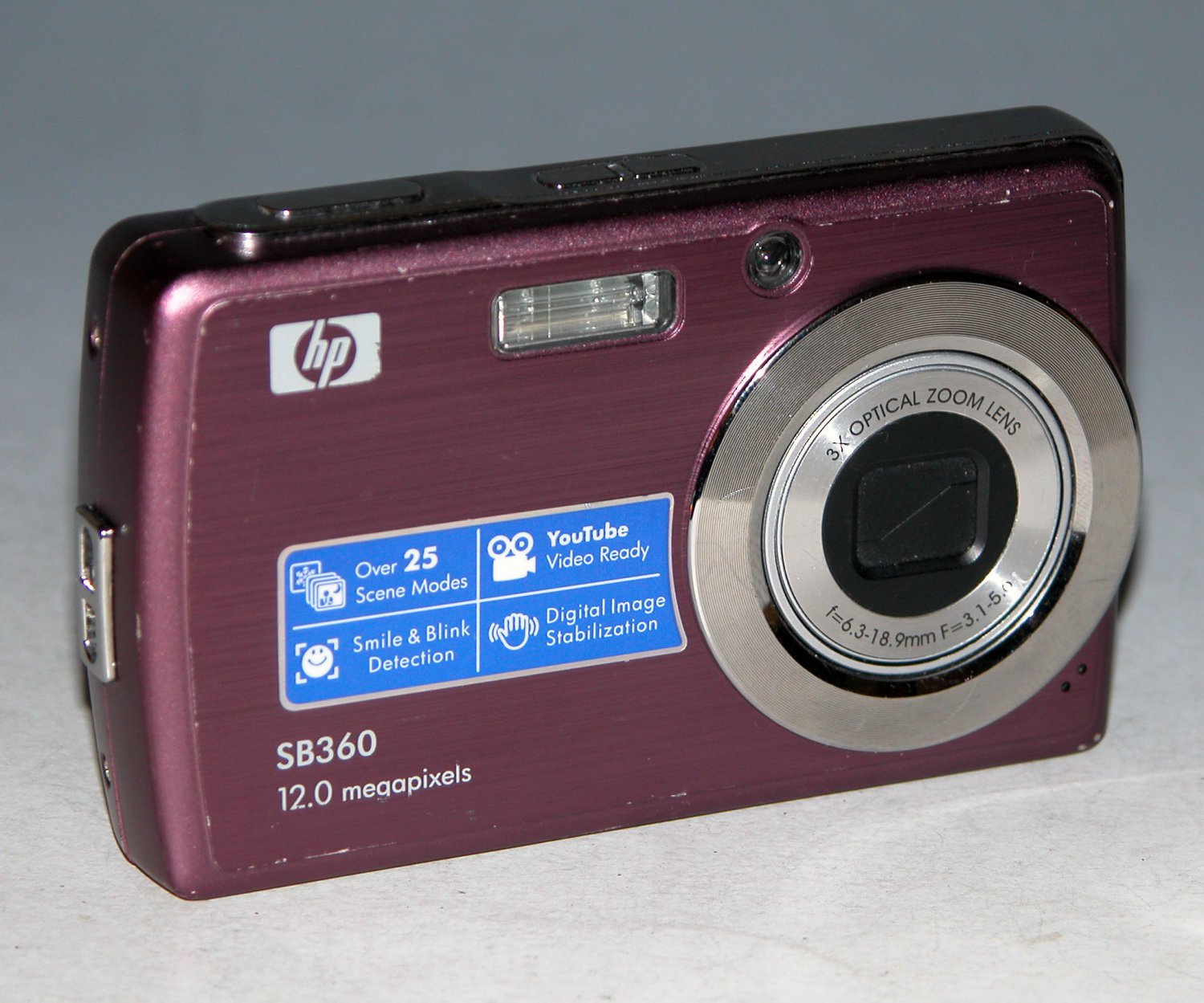 HP SB360 12.2 MP Digital Camera - Plum