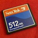 Sandisk 512MB Compact Flash CF Card (Type I)