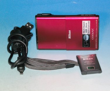 Nikon Coolpix S80 14.1 MP Digital Camera - Red #3256