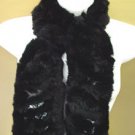 Black Rabbit Fur Muffler Scarf