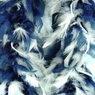 Navy Blue & White Feather BOA
