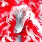 Red & White Feather BOA