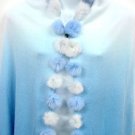 2 Tone Blue Rabbit Fur Shawl