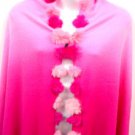 Rabbit Fur Balls Two Tone Shawl 1SFB4158