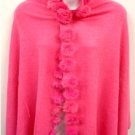 Pink Rabbit Fur Balls Shawl