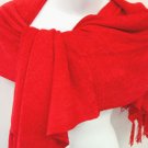 Red Chenille Feel Shawl