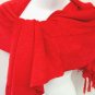Red Chenille Feel Shawl