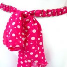 Hot Pink & White Polka Dot Chiffon Sash Belt 100RSASH6