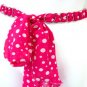 Hot Pink & White Polka Dot Chiffon Sash Belt 100RSASH6