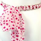Pink & White Polka Dot Chiffon Sash Belt 100RSASH1