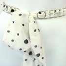 White & Black Chiffon Sash Belt 100RSASH4