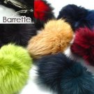 12 Rabbit Fur Hair Barrettes 1HA4005440