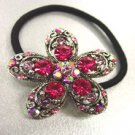 Pink Crystal Flower Ponytail Holder 1HA2520217