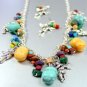 Natural Stone Beads & Sliver Tone Angel Charms 1N0382456