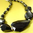 Black Carved Stone Beads Necklace 1N113632