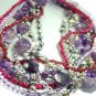 Purple Stone Beads Pearls Necklace 1N223643