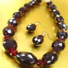 Red Crystal Stones Necklace Set 1N257615